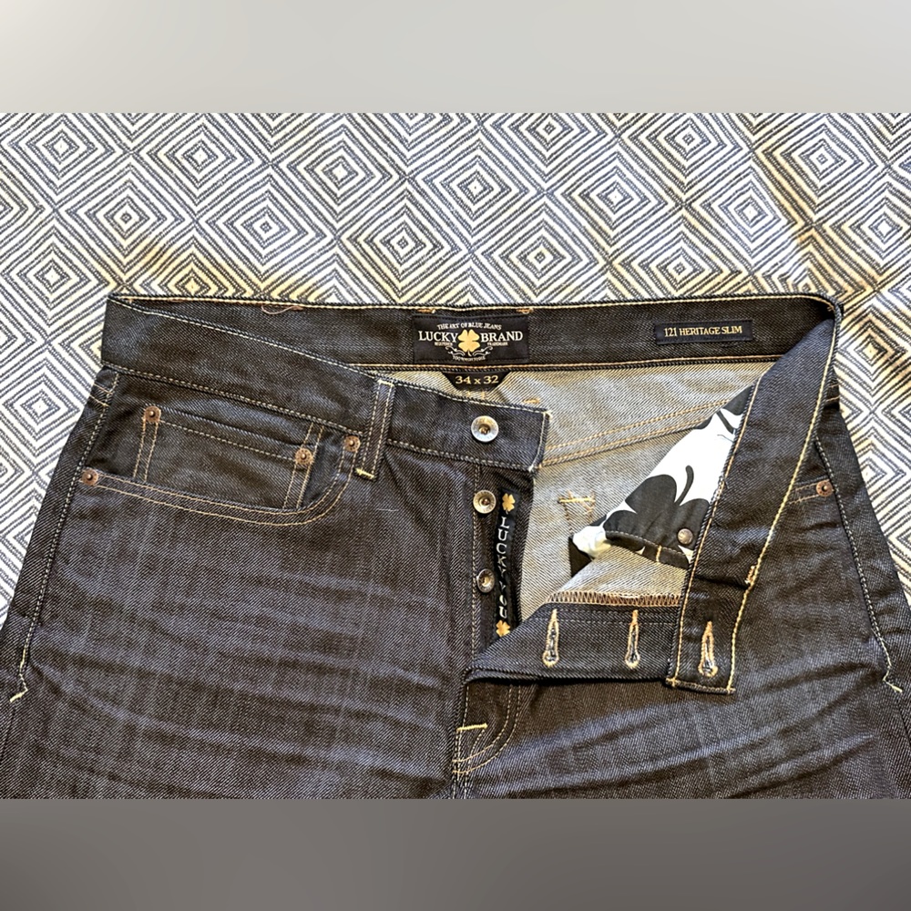The 121 Heritage Slim Lucky Brand Jeans; size 34 waist 32 length